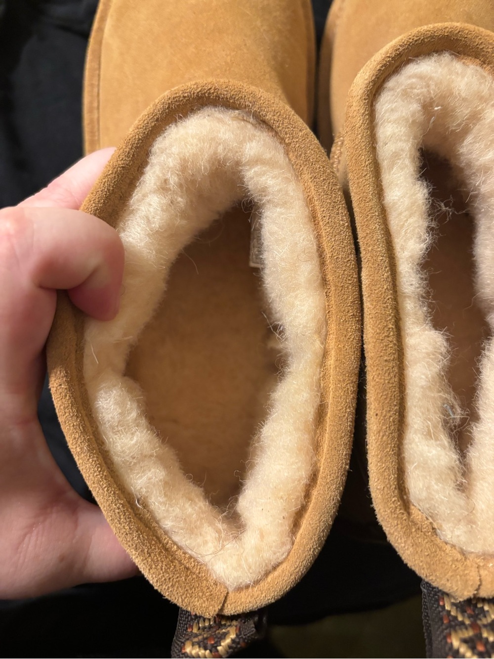 BearPaw Chestnut Suede Shearling Ankle Boots - Picture 3 of 5